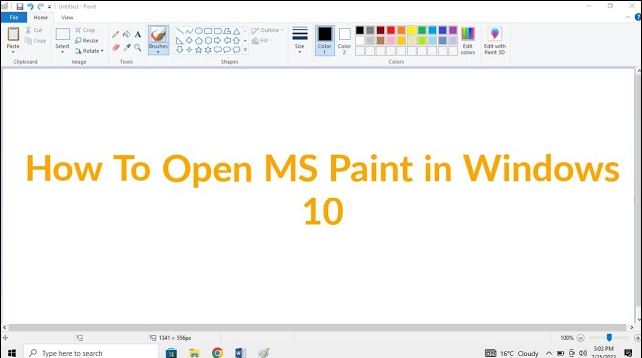 how to open ms paint in windows 10